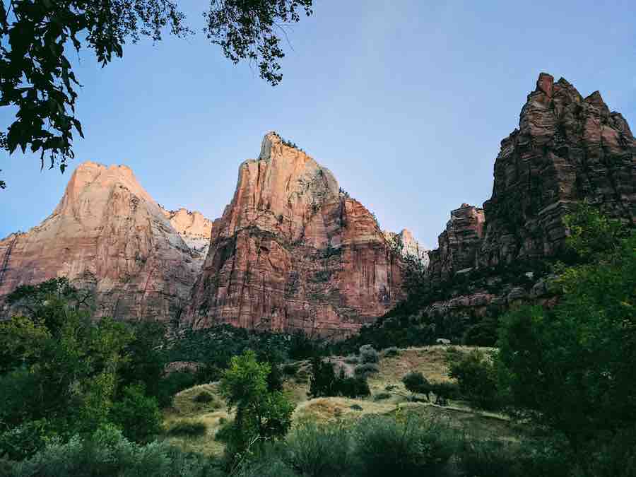 Three Zion patriarchs mountains