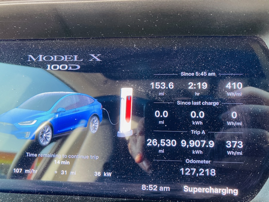 car dashboard while charging